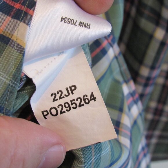 Orvis Mens XLT Cotton Blend Short Sleeve Checks Shirt Green Active Fit NWOT - Picture 6 of 9
